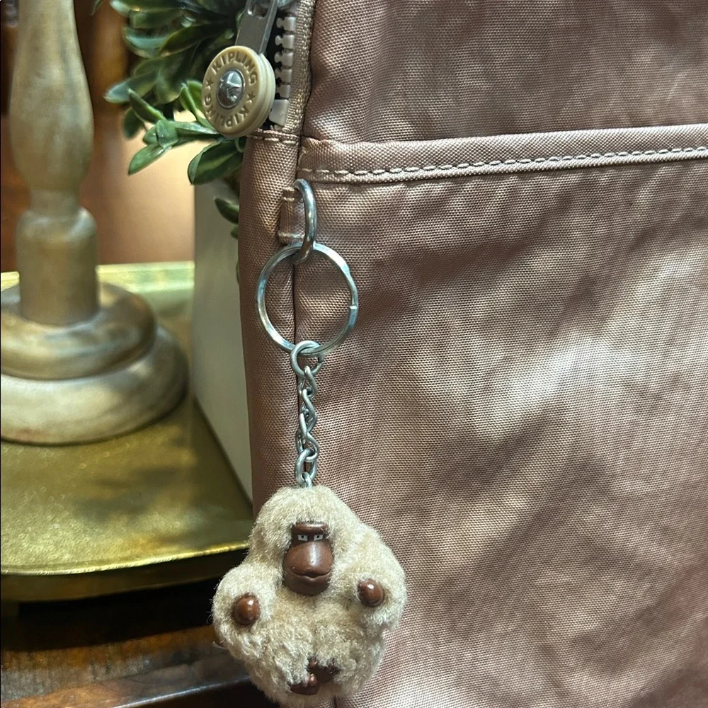 Kipling Padded metallic 13” Laptop Case with gorilla keychain Soft Blush Rose